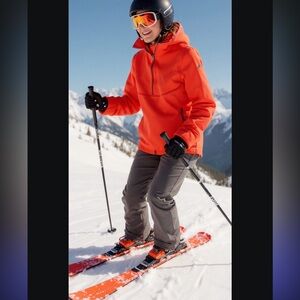 JETSET womens retro orange fleece sports sweater, 1/2 zipper US 8